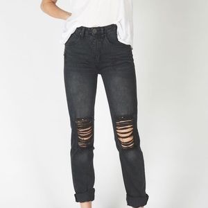 One Teapsoon - FOX BLACK HIGH WAISTED JEANS